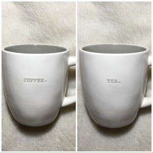 💗SOLD💗 Rae Dunn COFFEE TEA Grey Type Font Mug Set NWT New